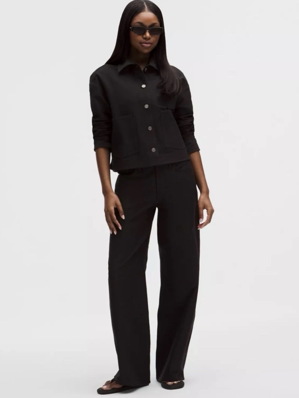 NWT Lululemon EasyFive Utilitech Twill Snap Button Jacket Black Size L